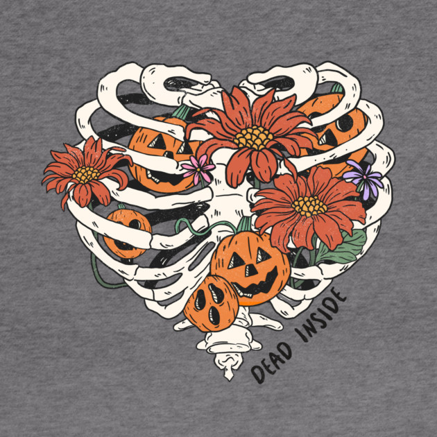 Dead Inside Floral Skeleton Halloween by The WYLD Tribe