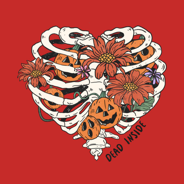 Dead Inside Floral Skeleton Halloween by The WYLD Tribe