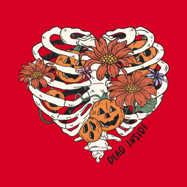 Dead Inside Floral Skeleton Halloween by The WYLD Tribe
