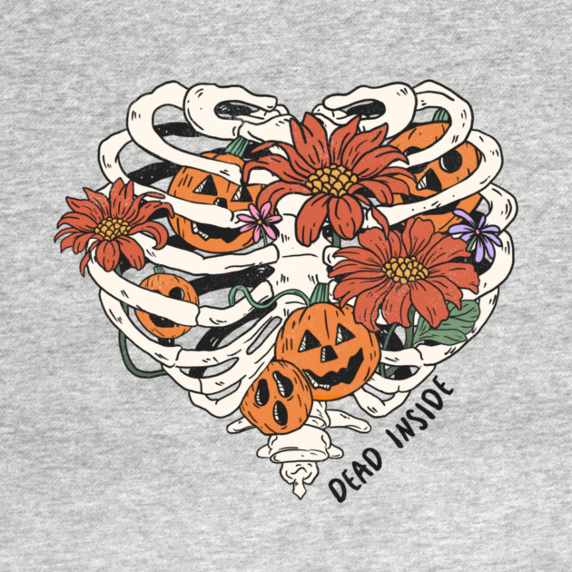 Dead Inside Floral Skeleton Halloween by The WYLD Tribe