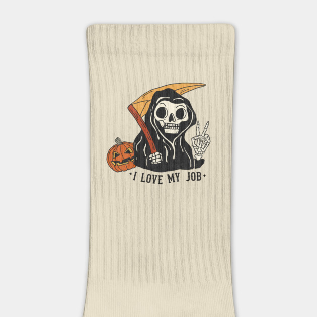 Sarcastic I Love My Job Grim Reaper Halloween by The WYLD Tribe