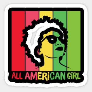 Afro Hair All American Black Girl Sticker