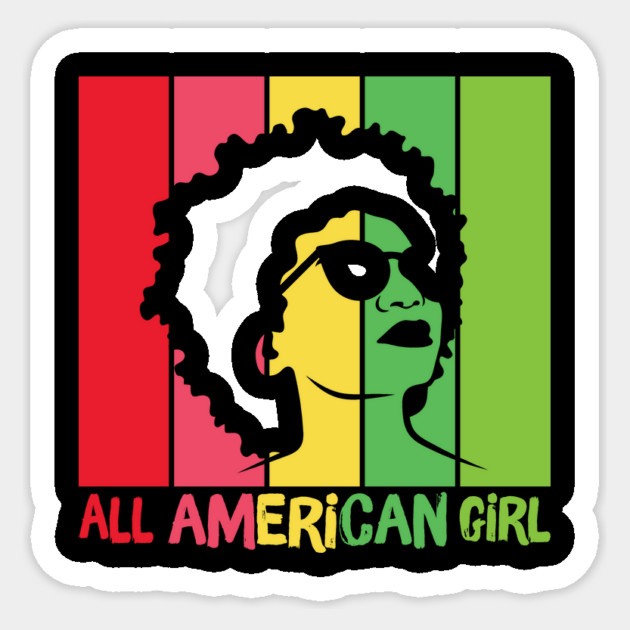 Afro Hair All American Black Girl Sticker by The WYLD Tribe