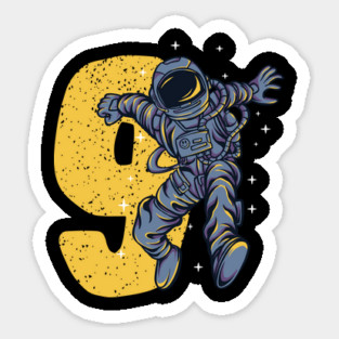 9 Years Old Astronaut 9th Birthday Sticker