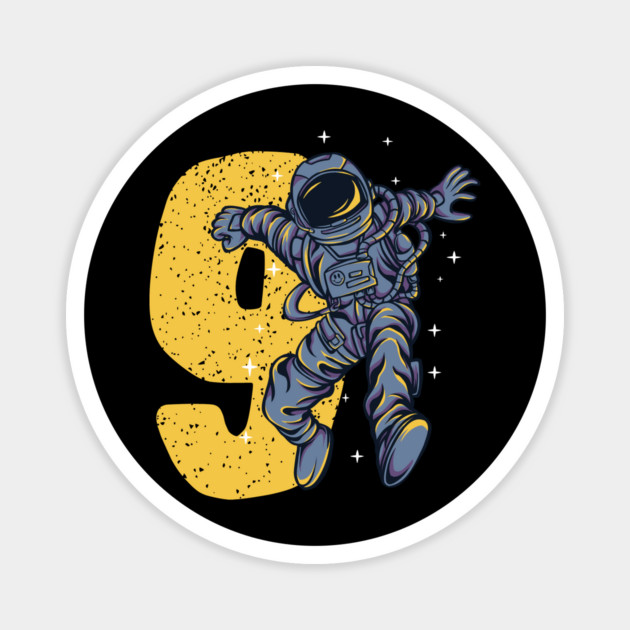 9 Years Old Astronaut 9th Birthday Magnet by The WYLD Tribe