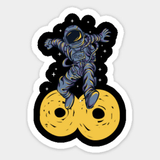 Astronaut 8 Years Old Birthday Sticker