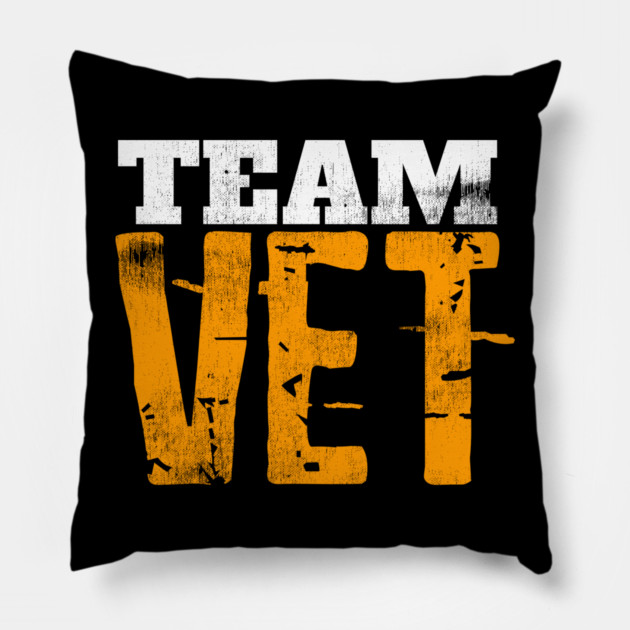 V.E.T. Shirt TEAM VET T-Shirt Distressed Pillow by belownormal