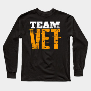 V.E.T. Shirt TEAM VET T-Shirt Distressed Long Sleeve T-Shirt