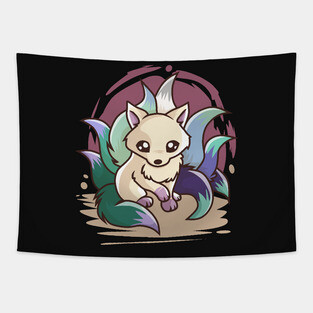 Gay Man Pride Cute Kitsune Tapestry