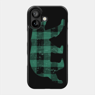 Green Buffalo Check Flannel Vintage Gay Bear | BearlyBrand Phone Case