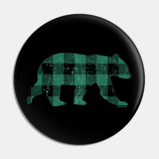 Green Buffalo Check Flannel Vintage Gay Bear | BearlyBrand Pin