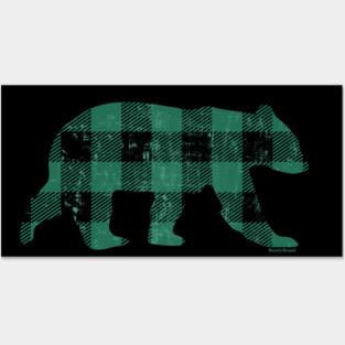 Green Buffalo Check Flannel Vintage Gay Bear | BearlyBrand Posters and Art