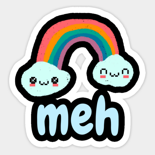 Meh Emotion Rainbow Sticker by The WYLD Tribe