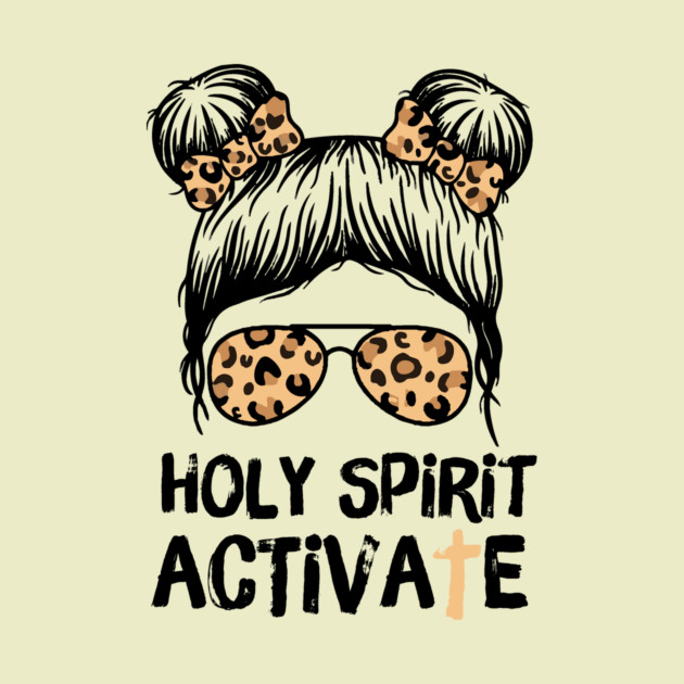 Holy Spirit Activate Leopard Messy Bun Girl by The WYLD Tribe