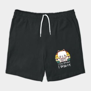 I Do What I Want Retro Cat Shorts