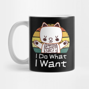 I Do What I Want Retro Cat Mug
