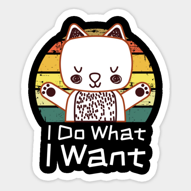 I Do What I Want Retro Cat Magnet by The WYLD Tribe