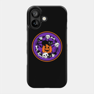 Halloween Cat and Pumpkin Pentacle Wreath Cheeky Witch® Phone Case