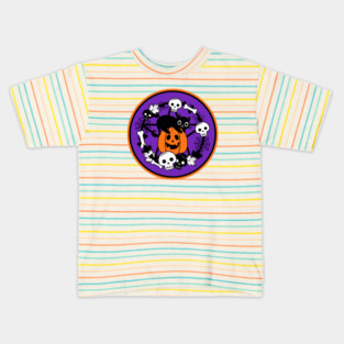 Halloween Cat and Pumpkin Pentacle Wreath Cheeky Witch® Kids T-Shirt