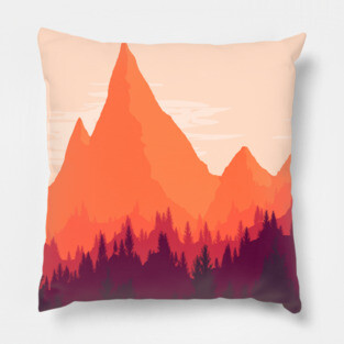 Warm Mountainous Sunset Pillow