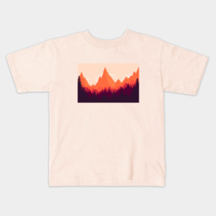 Warm Mountainous Sunset Kids T-Shirt