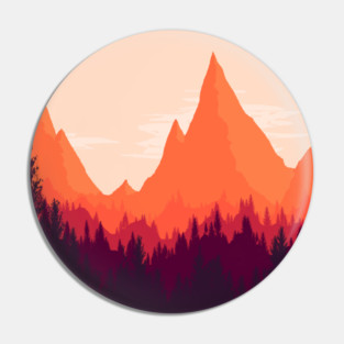 Warm Mountainous Sunset Pin