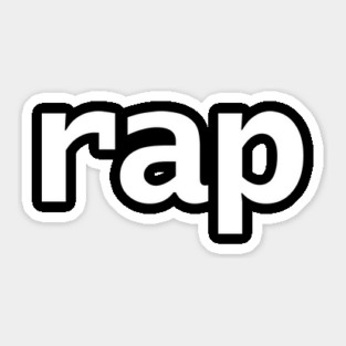 Rap Minimal Typography Music White Text Sticker