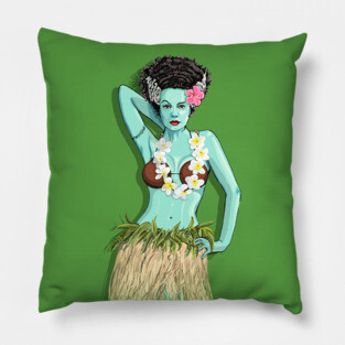 Tiki Hula Bride Pillow
