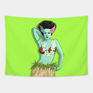 Tiki Hula Bride Tapestry
