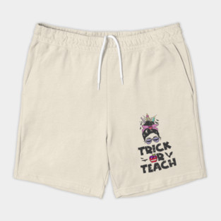 Trick Or Teach Messy Bun Halloween Teacher Costume Shorts