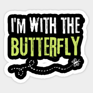 I'm With The Butterfly Halloween Matching Couple Sticker