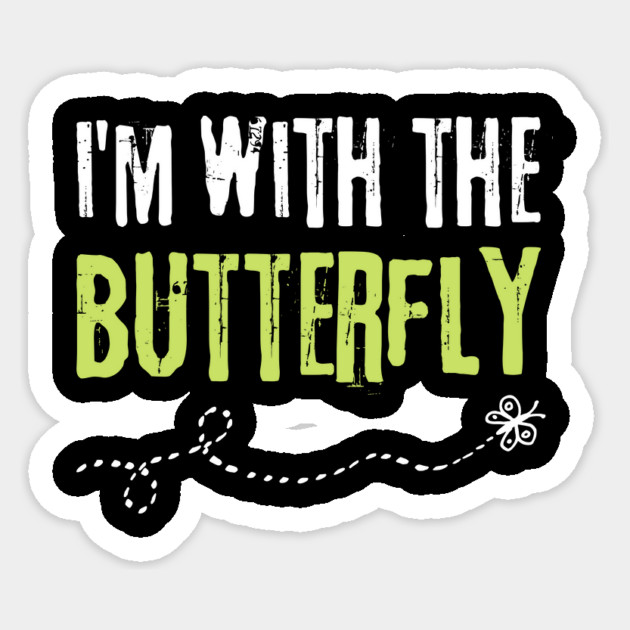 I'm With The Butterfly Halloween Matching Couple Sticker by The WYLD Tribe