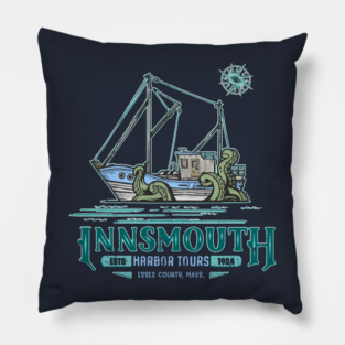 Innsmouth Harbor Tours Lovecraft Cthulhu Mythos Horror Tee Pillow