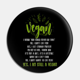 I Am Still A Vegan Pin