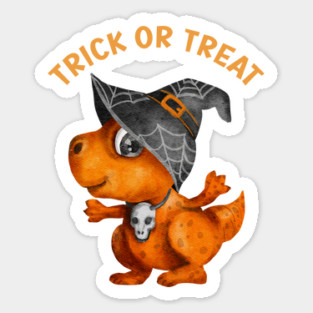 Trick or treat cute dinosaur Sticker