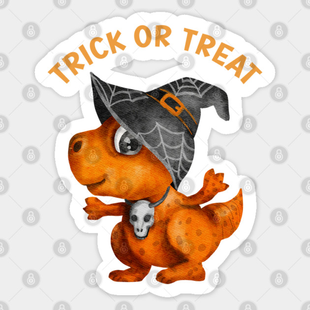 Trick or treat cute dinosaur Sticker by Prinyos