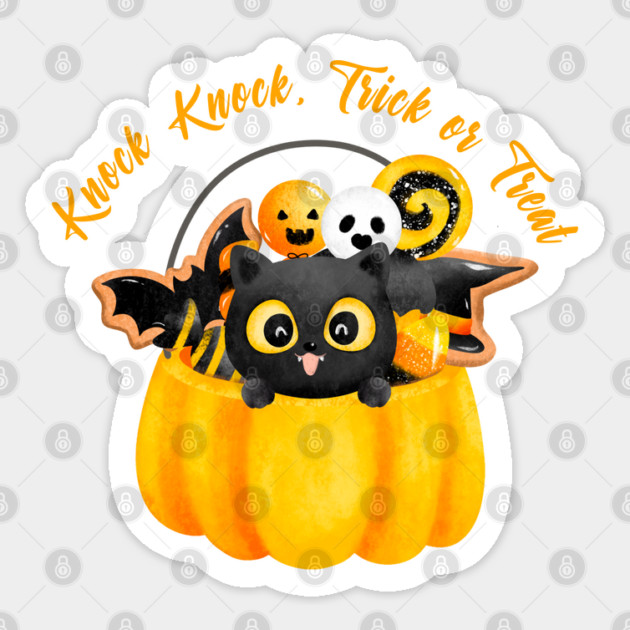 knock knock, trick or treat Sticker by Prinyos