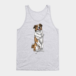 English Shepherd | Sable and White | Cute Dog Art Tank Top