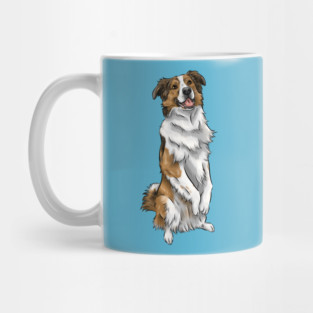 English Shepherd | Sable and White | Cute Dog Art Mug