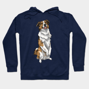 English Shepherd | Sable and White | Cute Dog Art Hoodie