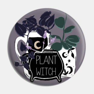 Plant Witch, Witch Lady Plant Lover Pin