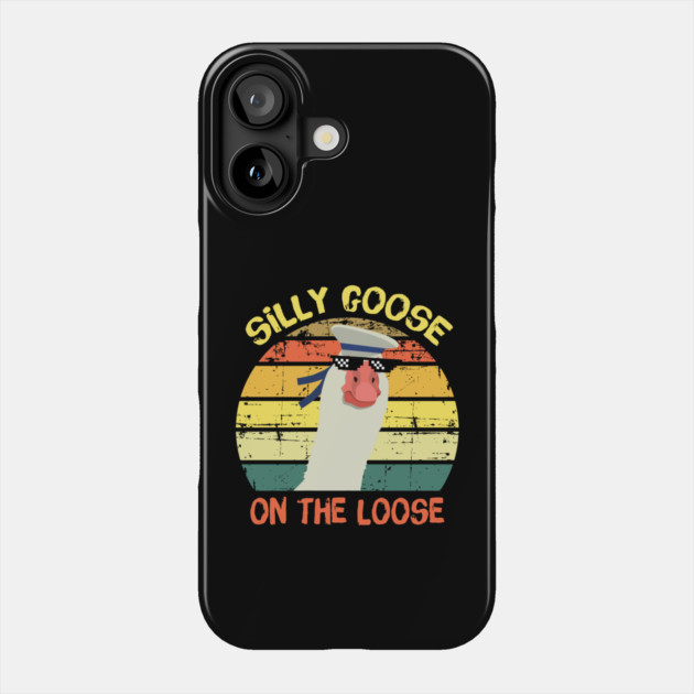 Retro Silly Goose On The Loose Phone Case by teewyld