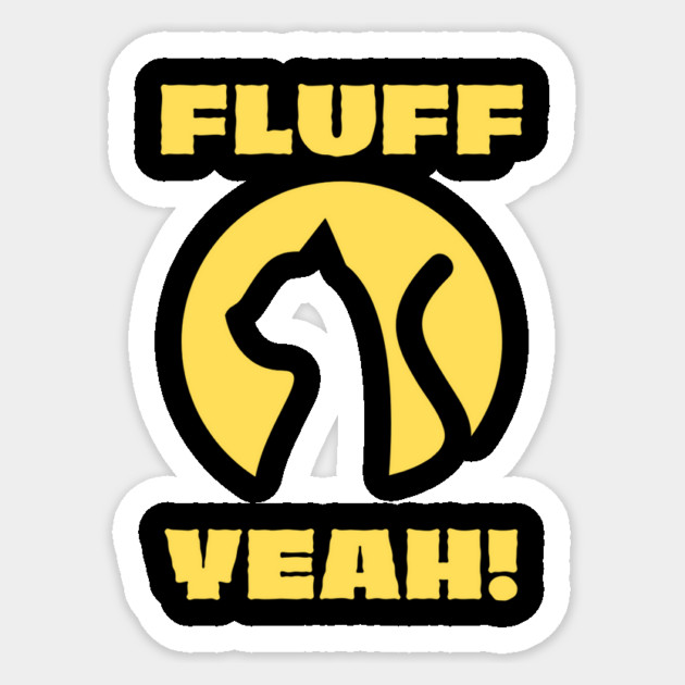 Fluff Yeah Cat Silhouette Sticker by The WYLD Tribe