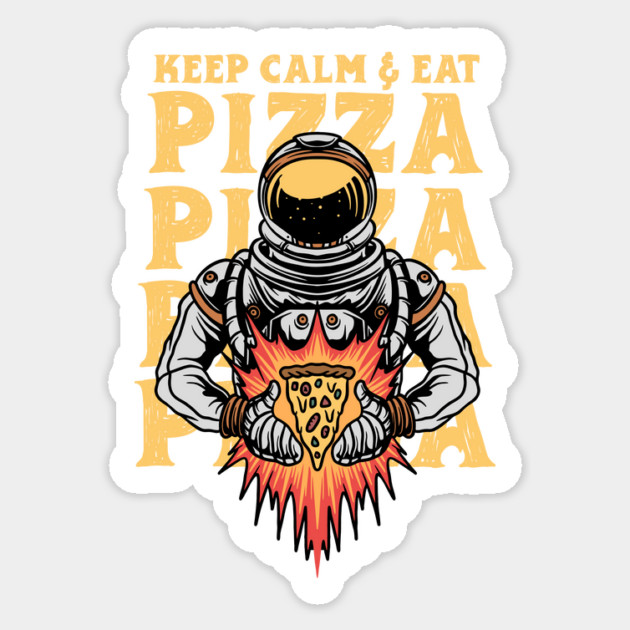 Keep calm and eat pizza Sticker by The WYLD Tribe