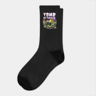 Tomb Of Terror Comic book scary zombie horror undead Vintage Design Socks
