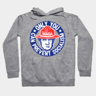 Anti Socialism | Only You Can Prevent Socialism | White Stroke Hoodie