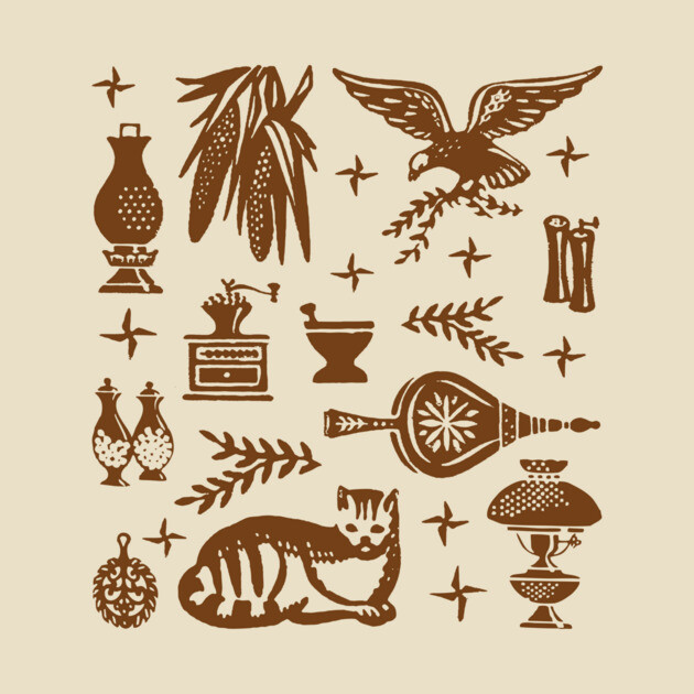 Vintage Pyrex Pattern Early American Cat (Brown) Pyrex T