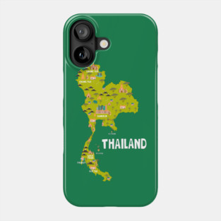 Thailand Illustrated Map Phone Case