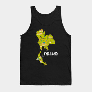 Thailand Illustrated Map Tank Top