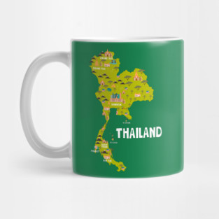 Thailand Illustrated Map Mug